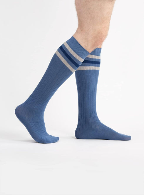 Sirici Knee Socks | 4 Pairs Striped Cotton Knee High Socks For Women | Tube Socks for girls (White w...