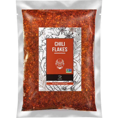 Soeos Red Chili Flakes, 8oz (226g), Dried and Crushed Red Chili Pepper Flakes, Premium Chili Powder for Pizza, Chowder, Seafood, and Pasta...