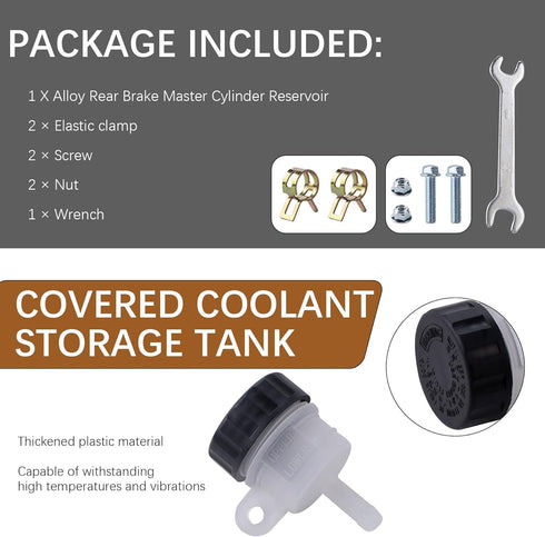 Rear Brake Master Cylinder Reservoir Compatible 50cc 70cc 110cc 125cc Yerf Dog 150cc Arctic Cat 700 EFI 2006 Roketa Taotao ATV Dirt Pit Bike Ameri...