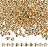 SUNNYCLUE 1 Box 300Pcs Gold Spacer Beads Bulk 4mm Stainless Steel Beads Mini Small Golden Bead Spacers Ball Bead Round Rondelle Seamed Metal Loose...