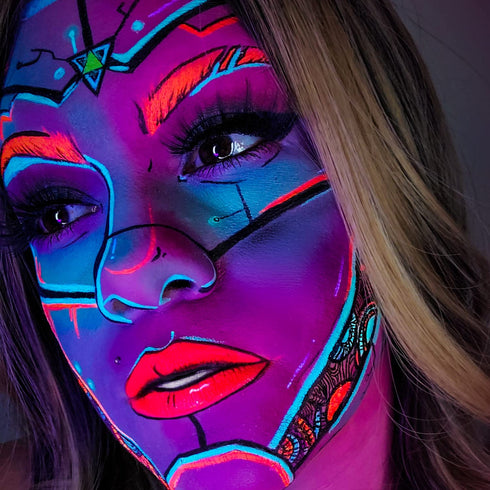Neon Pigment Powder Set | 12 UV Blacklight Reactive Colors for Face Body Eyes Hair & Nails | Fluorescent Festival Makeup – Cruelty-Free | Hallowee...