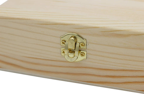 Creative Hobbies Unfinished Wood Craft Box – Light Unfinished Wood with Clasp – Make Your Own Gift Box, Jewelry Box, Photo Box - Decorate with Pai...