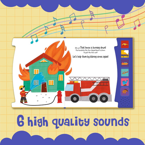 What A Noisy World! - Vehicles in Motion - Sound Books for Toddlers - Musical Book with 6 Different Sounds...