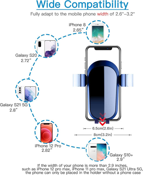 wipalor 2021 Upgraded Car Phone Holder Mount Auto-Clamp for Dashboard Windshield, Air Vent Cell Phone Holder for Car, Long Arm Strong Suction Car ...