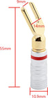 XMSJSIY Y Spade Plug,Speaker Spade Connector, Fork Spade Plug 45 Degree for Speaker Wire, Plug Audio Jack Connector Pure Copper for Speaker Wire,S...