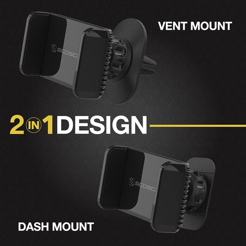 Scosche UH4DVM-SP CarMount 2-in-1 Universal Phone Vent or Dash Mount for The Car | Portable and Adjustable with 360 rotation...
