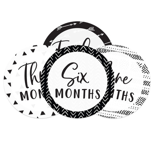 Baby Milestone Signs/Black and White Monthly Milestones/Geometric Infant Photo Prop...
