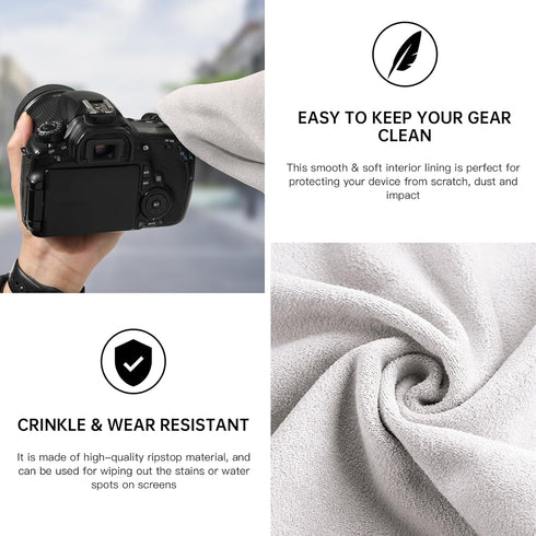 BEIYANG Camera Protective Wrap, Lens Protector Wrapper, 17.7X17.7 Inch Black Magic Self-Adhesive Cloth for Camera/Lens/Phone/DSLR/Laptop/Accessori...