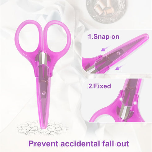 10 Pcs Small Scissors All Purpose, Stainless Steel Small Sharp Scissors, Mini Detail Craft Scissors with Protective Cover, 3.5" Tiny Scissors for ...