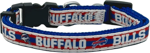 NFL CAT Collar Buffalo Bills Satin Cat Collar Football Team Collar for Dogs & Cats. A Shiny & Colorful Cat Collar with Ringing Bell Pendant...