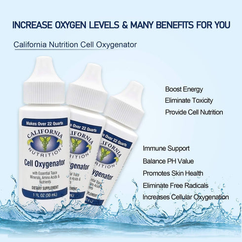Cell Oxygenator Oxygen Boost, 1fl oz (30ml), Cell Food Oxygen Drops with Zinc, Support Immune System, Liquid Oxygen Dietary Supplement, Trace Mine...