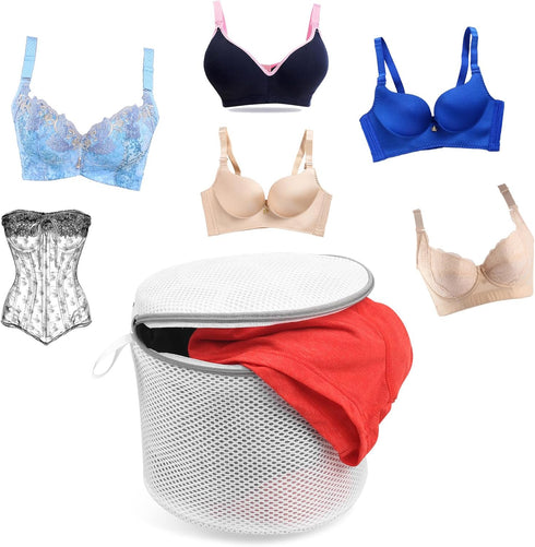 2 Pcs Premium Bra Lingerie Wash Bags, Durable Fine Mesh Laundry Bags Underwear Brassiere Washing Bags with Reinforced Zipper and Hanging Loop 6 x ...