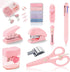 Pink Mini Office Supply Kit Mini School Supplies Desk Accessory Set Includes Mini Stapler Pencil Sharpener Staple Remover Hole Punch Ballpoint Pen...