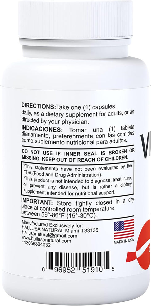 Vitamin C – Antioxidant and Immune Support - 60 Capsules – 60 Day Supply...