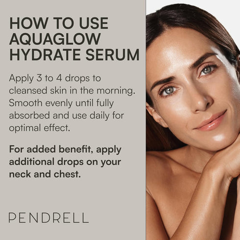 AQUAGLOW Hydrate Serum - Deep Hydration Face Care for All Skin Types - Enriched With Hyaluronic Acid, Copper Peptides and Vitamin B5-30ml...