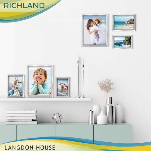 Langdon House 4x6 Silver Picture Frame - Distinguished Edging for Classic Style - Richland Collection...