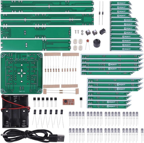 MiOYOOW 3D RGB Christmas Tree Led DIY Kits, Music Flashing Christmas Tree LED Circuit Electronic Assemble Funny Kits with 37 LED for Welding Pract...