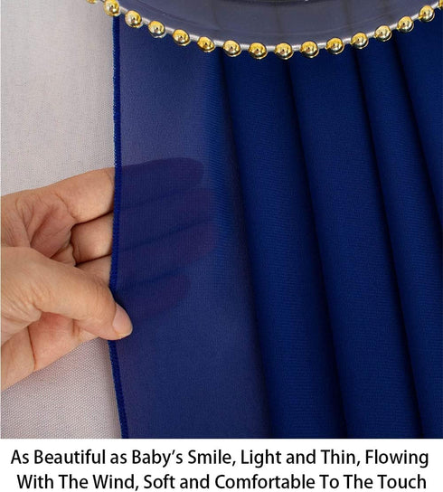 ShinyBeauty Chiffon Table Runner Royal Blue Voile Sheer Table Runners Tulle Wedding for Birthday Baby Shower Party Tables Decoration...