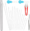 EuTengHao 19Pcs Big Eye Beading Needles Long Straight Beading Thread Needles Embroidery Needles Scissors Tweezers with Needle Bottle for Beading B...