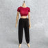 1/6 Scale Figure Doll Clothes T-Shirt + Pant Costume for 12 inch Female Action Figure Phicen/TBLeague Toy Clothes (Red+Black)...