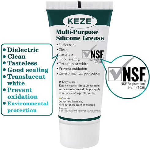 Food Grade Silicone Grease for Plumber Faucet O Rings Lubricant 1 oz 2-Pack with Brush...