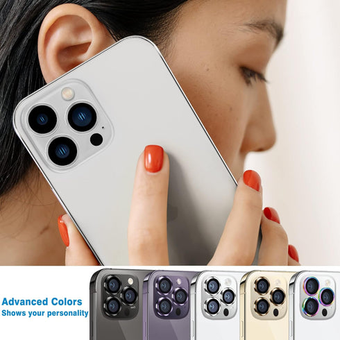 Compatible with iPhone 14 Pro / 14 Pro Max Camera Lens Protector, Anti-Scratch Lens Cover 9H Tempered Glass Metal Camera Screen Protector Shockpro...