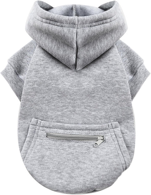Jecikelon Pet Dog Cold Weather Coat with Pocket Winter Dog Hoodie Warm Puppy Clothes for Small Dogs Chihuahua Clothing (Small, Y02-Grey)...