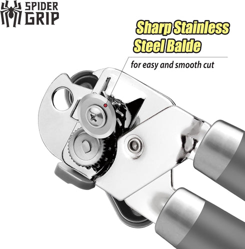 Can Opener, No-Trouble-Lid-Lift Manual Handheld Can Opener with Magnet, Smooth Edge Safe Cut for Beer/Tin/Bottle, Big Turning Knob Anti-Slip Handl...