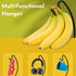Banana Holder Stand - Newest Patented Modern Banana Hanger with Wood Base Stainless Steel Banana Tree Hook Rack for Kitchen Countertop (Black Brow...