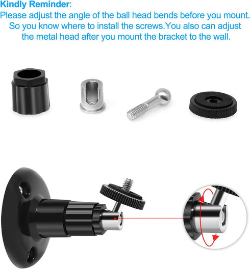 Wall Mount Compatible with Wyze Cam Pan & Wyze Cam V3/Ring Camera, Adjustable Indoor Outdoor Mount for Wyze Cam Pan, Wyze Cam Outdoor, Wyze Cam V3...