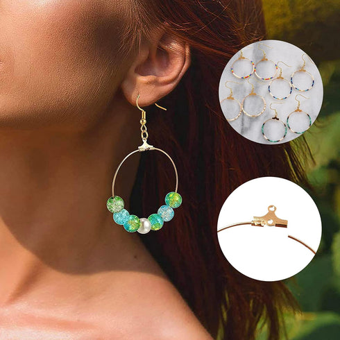 Earring Making Kit with 160PCS Beading Hoop Earring Finding Component Accessories, 80PCS Hooks, 80PCS Jump Rings Loop and 80PCS Earring Backs for ...