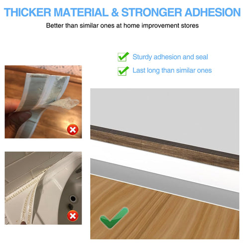 Caulk Tape Bath & Kitchen Self Adhesive Caulking Tape Waterproof,Toilet Caulk Strip,Bathtub Sealing Strip Tape Caulk,Shower Caulk Bathroom Sealant...