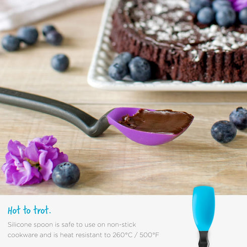 Dreamfarm Mini Supoon Non-Stick Sit-Up Silicone Scraping Cooking Spoon, Jar Scraper Measures 5ml Tsp - 8" Dreamfarm Blue...