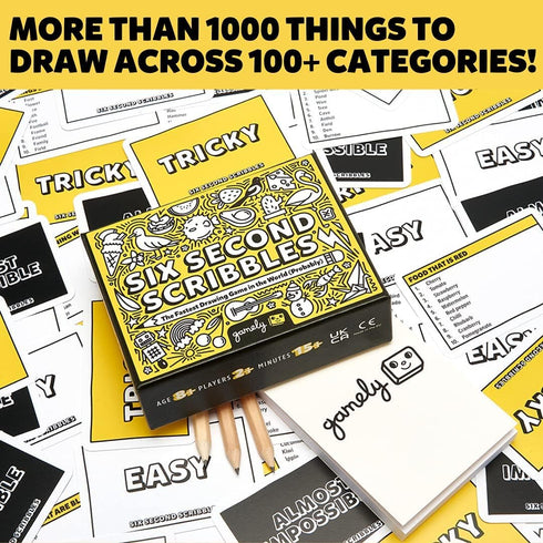 Six Second Scribbles: The frantically Fast and fantastically Fun Drawing Game | A Family Friendly Party Game for Children, Teens and Adults (Six S...