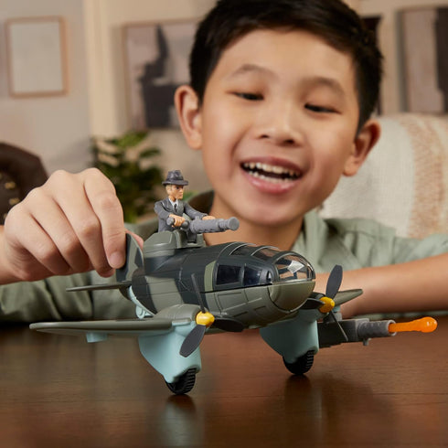 Indiana Jones Worlds of Adventure Doctor Juergen Voller with Plane Action Figure Set, 2.5-inch, Action Figures for Kids Ages 4 and Up...