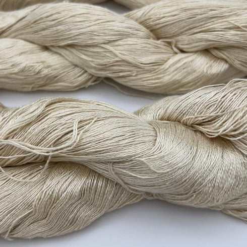 Mulberry Silk Lace Yarn, 100% Pure Off-White (Undyed) Lace Weight Skein Silk 20/2, Can Be Dyed, 100 Grams - 1000 Yards per Hank, Weaving, Crafting...