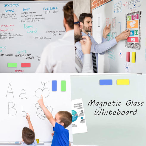 OWLKELA Magnetic Dry Erase Erasers, Assorted, White Board Erasers, 4 Pack, Dry Erase Board Erasers, Magnetic Whiteboard Eraser...