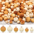 Hicarer 300 Pieces Natural Wood Round Beads Handmade Polished Spacer Beads Wooden Loose Crafts for Spring Easter Jewelry Making DIY Garland Crafts...