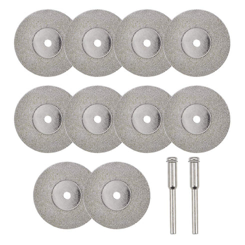 uxcell 10 Pcs 30mm Diamond Cutting Wheels Cut Off Wheel with 2 Pcs Mandrels for Rotary Tool...