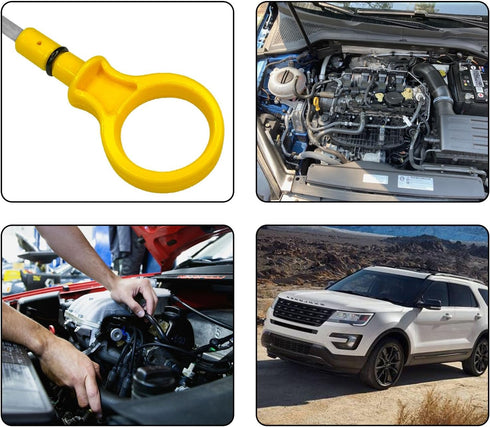 Car Engine Oil Dipstick Replacement OEM#CJ5Z-6750-A, Double Hole Dip Stick for Checking Oil, Engine Oil Indicator Dipstick Compatible with Ford Li...