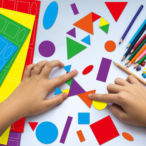 828 Shapes Math Pattern Play Craft Basic Shapes Circles Triangles Squares Ovals Creative Paper Shapes Art Pack Punch Out Geometric Shapes for in 3...