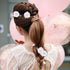 30 PCS Flower Appliques, Rhinestone Flowers for Graduation Cap Chiffon Fbric Pearl Craft Chiffon Supplies Lace Sewing Fabric Appliques for Clothin...