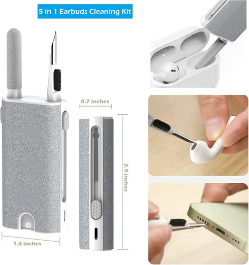 5-in-1 Electronics Cleaner Kit- Laptop Screen Cleaner kit,Multifunctional Bluetooth Earphones Cleaning Tool for iPhone Charging Port,Headphone,Ear...