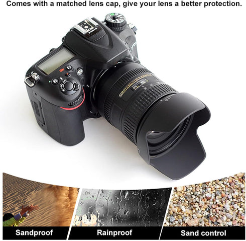 Camera Lens Hood HB 69 for Nikon AF S DX 18 55mm f 3.5 5.6G VR II D3200 D3300 D5200 D5300 Lens...