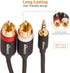 Amazon Basics 3.5 Aux to 2 x RCA Adapters, Audio Cable for Amplifiers, Active Speakers with Gold-Plated Plugs, 25 Feet/7.6 m, Black...