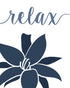 Simple Relax Soak Unwind Breathe Navy Blend Floral Prints, 4 (8x10) Unframed Photos, Wall Art Decor Gifts for Home Office Salon Lounge Bathroom Sc...