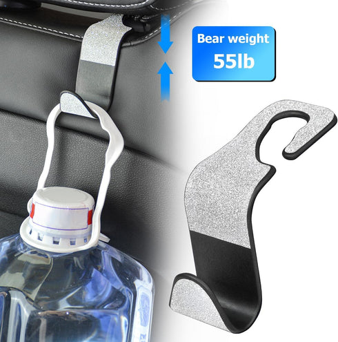 Car Seat Headrest Hook, 4 Pack Bling Hanger Storage Organizer for Purse Coat Handbag Grocery Bag, Strong and Durable Backseat Holder Hook, Bling C...