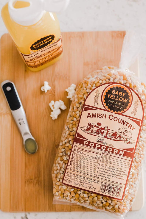 Amish Country Popcorn | 2 lb Bag | Baby Yellow Popcorn Kernels | Old Fashioned, Non-GMO and Gluten Free (Baby Yellow - 2 lb Bag)...