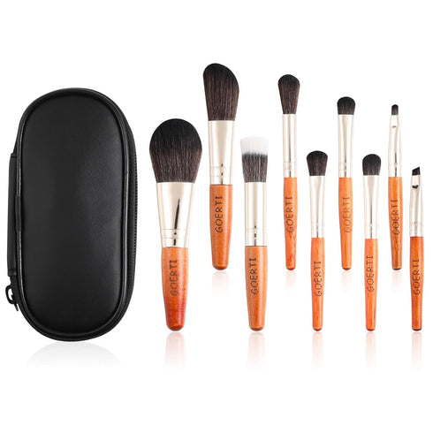Travel Makeup Brush Set, Mini Makeup brushes with Storage Bag Foundation Powder Concealers Contour Blush Eye Shadows Makeup Brush Set 9pcs With Bo...