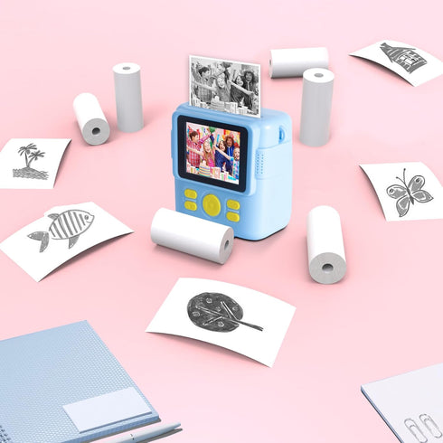 12 Rolls Instant Print Camera for Kids Refill Print Paper - Hikkon Thermal Print Paper Rolls Photo Print HD Printing for Most Kids Instant Camera ...